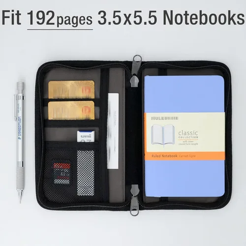Vista 3 de Field Notes - Funda para cuaderno de bolsillo de 3.5 x 5.5 pulgadas con soporte para bolígrafo, planificador de campo con cremallera, cubierta