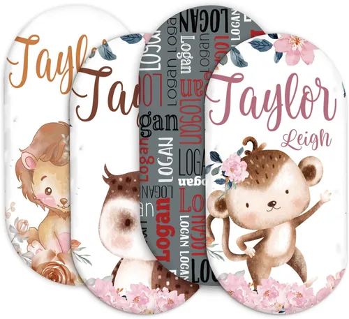 Vista 14 de Juego de 4 sábanas de moisés personalizadas para bebé, elásticas y ultra suaves, con nombre personalizado, ajuste universal para colchón de moisés