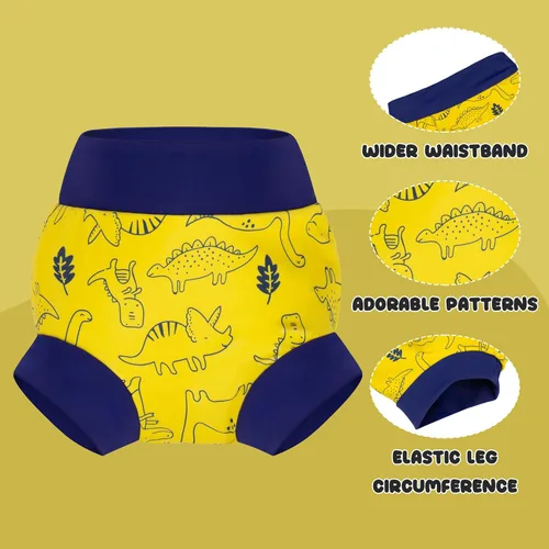 Vista 97 de BIG ELEPHANT Pañales de natación para bebé, 3 piezas, reutilizables, ajustables, lavables, impermeables, para niños y niñas, de 6 meses a 5 años