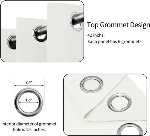 Vista 468 de Easy-Going - Cortinas opacas para dormitorio, aislamiento térmico sólido con ojales, cortinas de ventana para reducción de ruido, cortinas