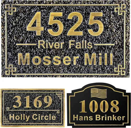 Vista 19 de Letrero de dirección fundido personalizado con número de casa, placa de dirección de casa de 12 pulgadas, letrero de número de Steet House