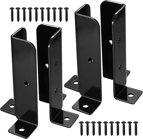 Anclaje para poste de cubierta, 4 soportes de base de poste ajustables, pérgola de valla de madera resistente, soportes de base de anclaje