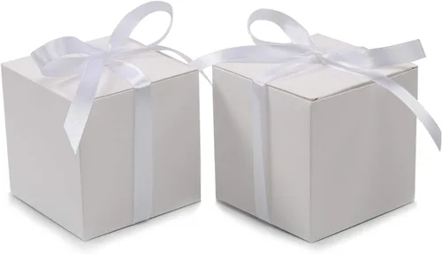 Vista 17 de COTOPHER 60 cajas de regalo pequeñas, cajas de regalo de 2 x 2 x 2 pulgadas, cajas de regalo de papel con cintas, caja de dulces para regalos