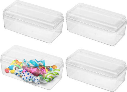 Vista 8 de Hammont Caja de acrílico – Cajas de regalo de fiesta – Cubo transparente con bordes redondeados para regalos, bodas, golosinas, dulces y accesorios
