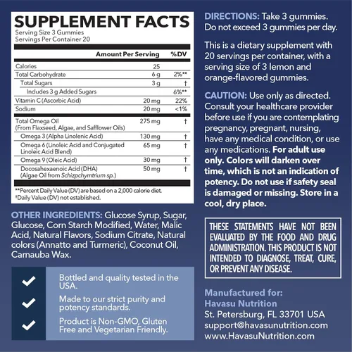Vista 2 de Gomitas Omega 3 6 9 + DHA para adultos, alternativa al aceite de pescado a base de plantas con aceite de semilla de chía y algas, apoya la función