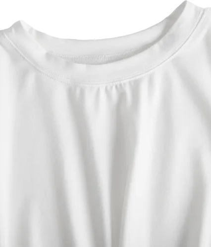 Vista 6 de MakeMeChic - Camiseta ombliguera para mujeres, de manga corta con nudo frontal, para verano, unicolor