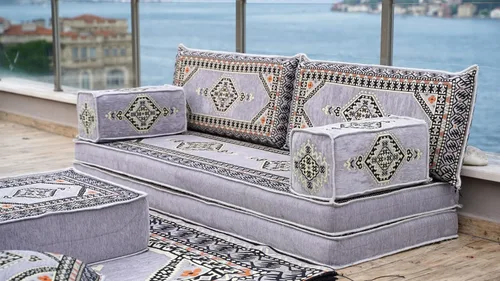 Vista 163 de arabicsofa Sofá de Piso Jalsa Árabe – Sofá de Cojín de Piso Tradicional Hecho a Mano para Sala de Estar Verde