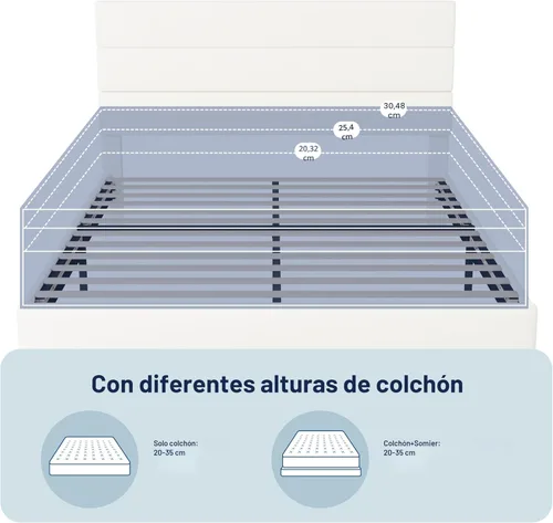 Vista 7 de Allewie Base de cama de plataforma tamaño Queen con cabecera tapizada de terciopelo y soporte de listones de madera, base de colchón completa,