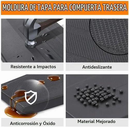 Vista 9 de G-PLUS Protector de portón trasero superior con moldura de textura de alerón, Compatible con Toyota Tacoma 2005 2006 2007 2008 2009 2010 2011 2012