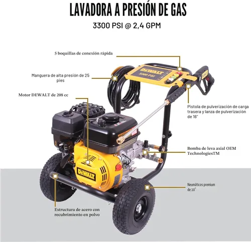 Vista 2 de Dewalt 61147S Lavadora a presión de 3300 PSI, 2.4 GPM, a gas, agua fría