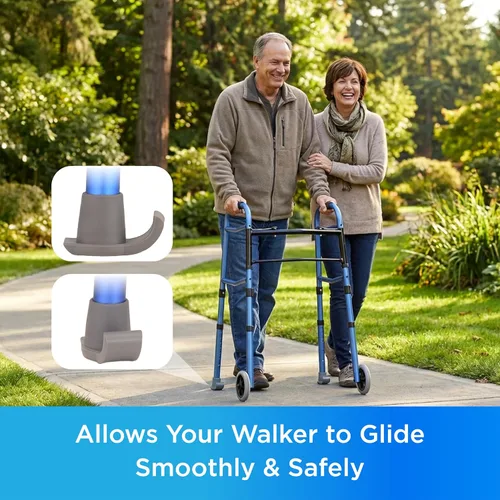Vista 6 de NOVA Medical Products Esquís para Andador Walker Glide, Ajuste Universal, Un Par, Gris, 2 Unidades (Paquete de 1)