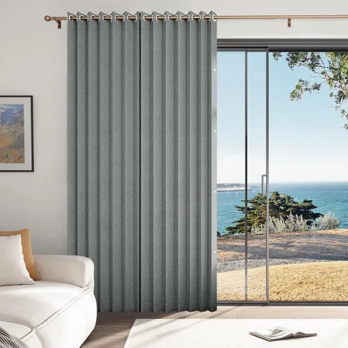 Vista 22 de Cortinas Verticales de Privacidad, Cortina Vertical de Pliegues Fruncidos con Memoria Entrenada Adecuada para Cobertura Abierta de 78 Pulgadas