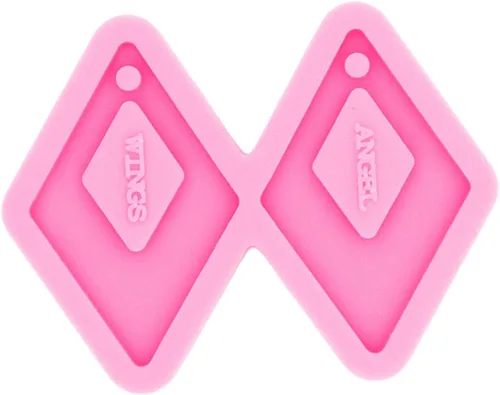 Vista 2 de Molde de pendiente de forma cuadrada brillante DIY aretes de resina epoxi molde de silicona de joyería de moda molde de resina artesanal moldes