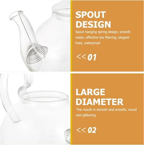 Vista 9 de SHERCHPRY - Tetera de vidrio - Mango escaldado Kung Fu para té y herramienta para servir té de estufa