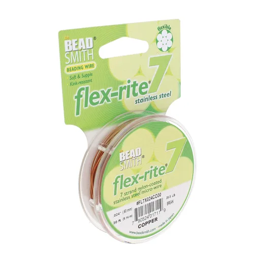 Vista 35 de The Beadsmith Flex-Rite 7 hebras de nailon recubierto de nailon, alambre de cuentas de acero inoxidable, suministro de fabricación de joyas