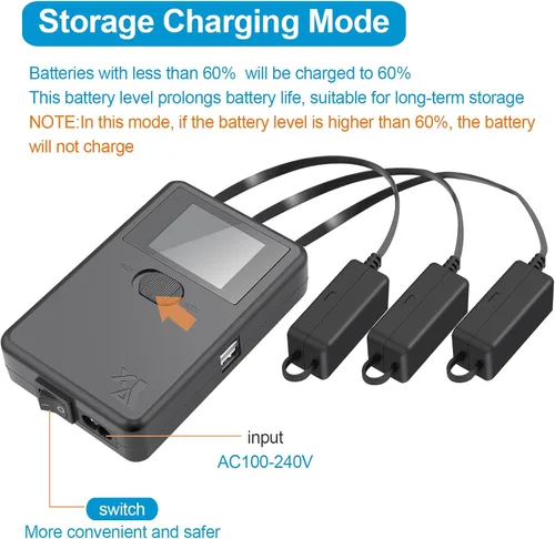 Vista 4 de Hanatora LCD Fast Battery Charger for DJI Mini 3,Mini 3 Pro,Parallel Display Quick Multi Charging Hub Drone Accessories