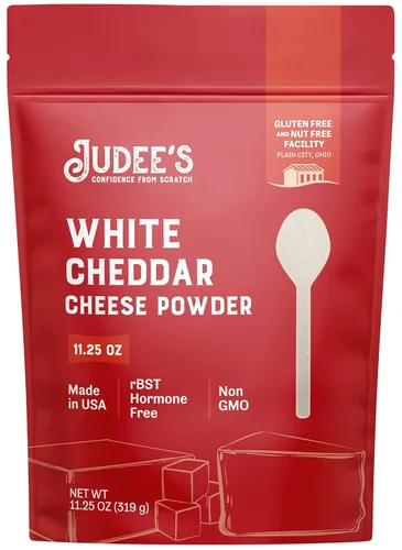 Vista 2 de Judee's - Paquete pequeño de queso cheddar: polvo de queso cheddar amarillo (11.25 onzas) y polvo de queso cheddar blanco (11.25 onzas)