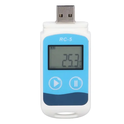 Vista 4 de Fydun Registrador de datos de temperatura USB IP67 32000 lecturas registrador de datos de temperatura para cadena de frío para el hogar, estudio