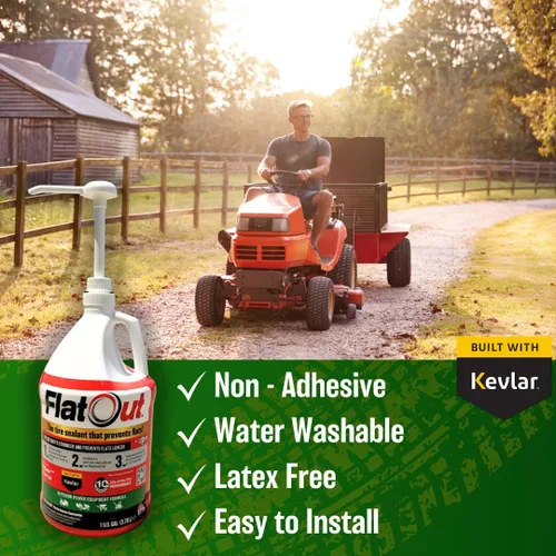 Vista 6 de Sellador de neumáticos todoterreno Flat Out, fórmula de equipo de energía para exteriores con herramienta de núcleo de válvula, evita neumáticos