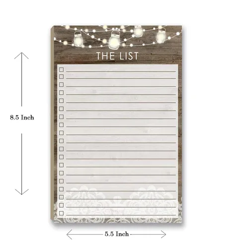 Vista 5 de Stonehouse Collection Rustic To Do List Notepad with Magnetic Back - 8.5" x 5.5" - USA Made - 50 Sheets - Made in USA - Grocery, Shopping, Daily