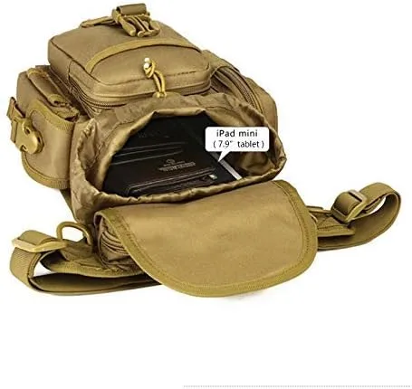 Vista 4 de Bolsas de escalada Bolsa táctica de nailon impermeable para pierna caída, sistema Molle, herramienta de caza, cinturón para el muslo, bolsa