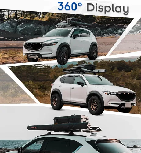 Vista 5 de Rieles de techo y barras transversales para Mazda CX5 CX-5, fácil instalación, no requiere perforación, juego completo en negro elegante (2017-2025)