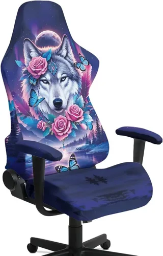 Vista 32 de Suobstales Aztec Leopard American Tribal Pattern Gaming Chair Cover Stretch Slipcover with Armrest Covers, Washable Elastic Protector Universal