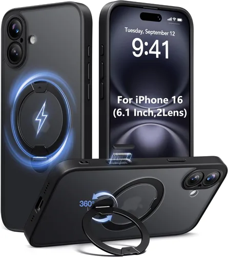 Vista 34 de Funda magnética mejorada para iPhone 14 Pro, soporte irrompible y magnético, protección de grado militar, funda para teléfono compatible