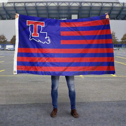Vista 2 de College Flags & Banners Co. Louisiana Tech Bulldogs - Bandera de la nación de estrellas y rayas