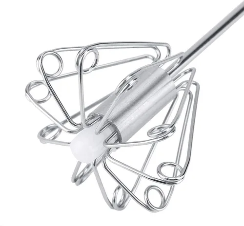 Vista 2 de Fdit Rotatable Stainless Steel Kitchen Mixer Balloon Egg Beater Whisk for Whipping Manual Milk Cream Whisk Stirring Egg Tools