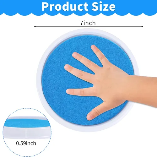 Vista 2 de MoloTAR Almohadillas de tinta grandes lavables arcoíris de 8 colores para sellos de goma para niños (paquete de 8)