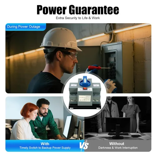 Vista 7 de 110V Interruptor Automático de Transferencia de Energía de Doble Potencia Interruptor de Cambio de Generador de Doble Potencia 50Hz/60Hz