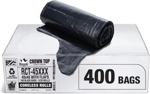 Vista 10 de Aluf Plastics - Bolsas de basura, 33 galones, 1.5 mil, 33 x 39 pulgadas, negras, 400 unidades (20 rollos de 20)