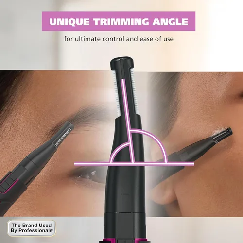 Vista 3 de Wahl DualTech 3026635 - Recortadora de pelo a batería, recortadora facial para mujer, cabezal de doble cara, agarre cómodo, removedor de vello
