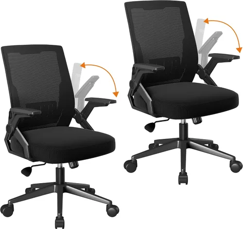 Vista 13 de GTPLAYER Silla de oficina ergonómica con reposabrazos abatibles, silla ejecutiva para computadora en casa, malla transpirable y cómodo soporte Negro