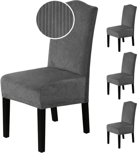 Vista 39 de H.VERSAILTEX - Fundas de terciopelo para sillas de comedor, juego de 2 fundas elásticas para sillas de comedor, fundas protectoras para sillas