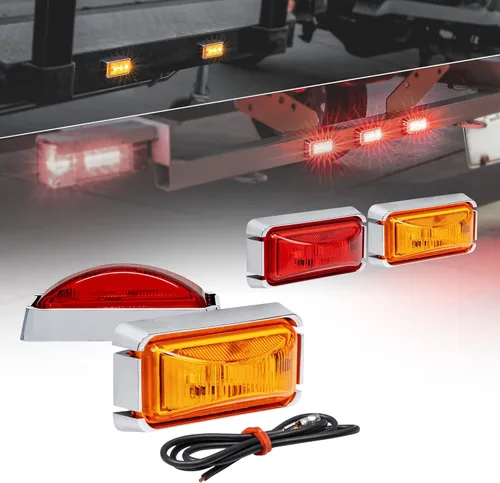 Vista 10 de TRUE MODS Luz de marcador LED ámbar de 2.5 pulgadas con bisel negro [DOT FMVSS 108] [SAE P2PC] [montaje superficial] [impermeable IP67] Luces
