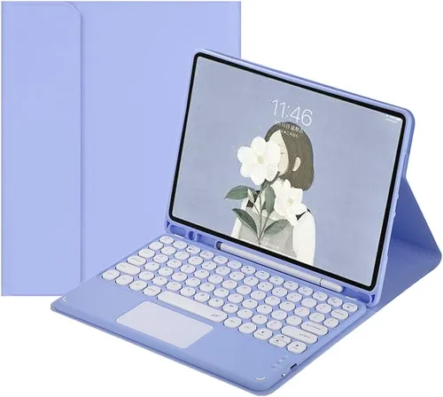 Vista 13 de Funda de Teclado Táctil para Galaxy Tab S6 Lite 10.4 pulgadas 2024/2022/2020 Funda de Teclado con Touchpad Teclado Desmontable Teclas Redondas