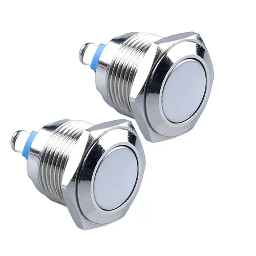 Vista 15 de Paquete de 2 interruptores de botón momentáneos de metal de 0.630 in, impermeables, IP66, terminales de tornillo antivandálicos, 12 V, 24 V, 36 V
