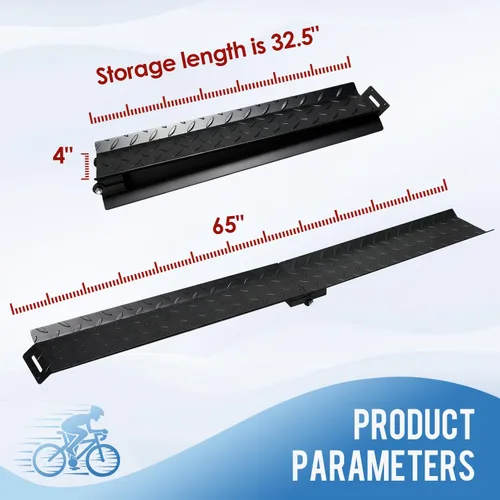 Vista 2 de Rampa Plegable de Servicio Pesado para Estante de Bicicletas, Estructura de Acero al Carbono Rampa de Carga de Bicicletas, Adecuada para Bicicletas