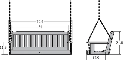 Vista 3 de Highwood AD-PORL1-CGE Lehigh - Columpio para porche, 1.5 m, Negro