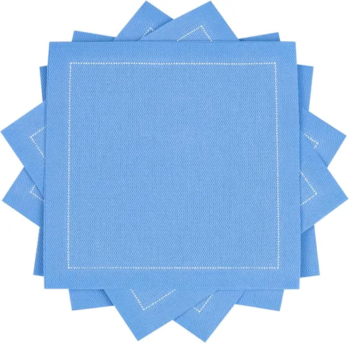 Vista 24 de Servilletas de cóctel de algodón blanco, 100% algodón, paquete de 50 unidades, 4.5 x 4.5 pulgadas, calidad de hotel, suaves y absorbentes, ideales