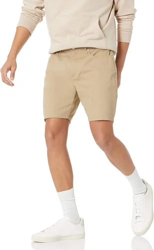 Vista 9 de Yaxa Essentials Pantalones cortos elásticos con 5 bolsillos y entrepierna de 7 pulgadas para hombre