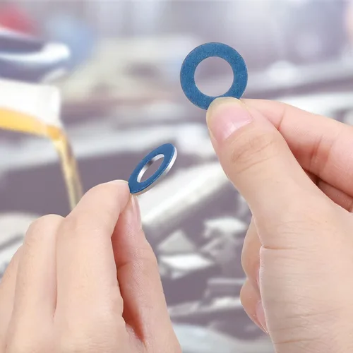 Vista 5 de Mudder 50 piezas de arandelas de aluminio para fluido de transmisión del motor, juntas de tapón de drenaje de aceite, compatibles con Toyota, Scion