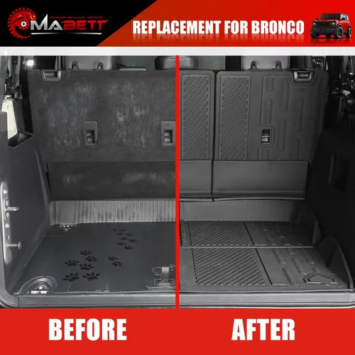 Vista 3 de Mabett Funda de Respaldo de Asiento y Forro de Carga para Accesorios Ford Bronco de 4 Puertas, Protector de Respaldo para Todo Clima y Alfombrilla