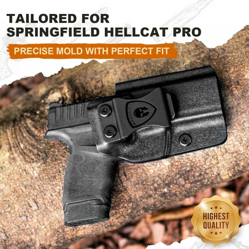 Vista 2 de Funda WARRIOLAND IWB Kydex con corte para ópticas, ajuste para pistola Springfield Armory Hellcat Pro, funda de transporte oculto en la cintura
