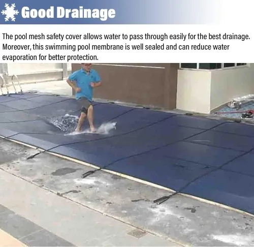 Vista 5 de Cubierta de seguridad de malla azul para piscina redonda de 33 pies/30/28/26/24/22/18/15/14/12/10/9 pies, cubiertas protectoras de piscina