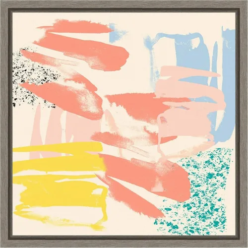 Vista 16 de Amanti Art Framed Canvas Wall Art 16x16 Retro Op II by Jennifer Goldberger, Framed Wall Art Canvas, Abstract Artwork, Traditional Decor, Small