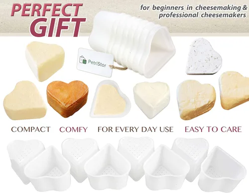 Vista 9 de PetriStor Molde de queso suave para queso de 8 piezas, 1/3 cuartos de galón, molde de queso suave para hacer queso, suministros caseros para hacer