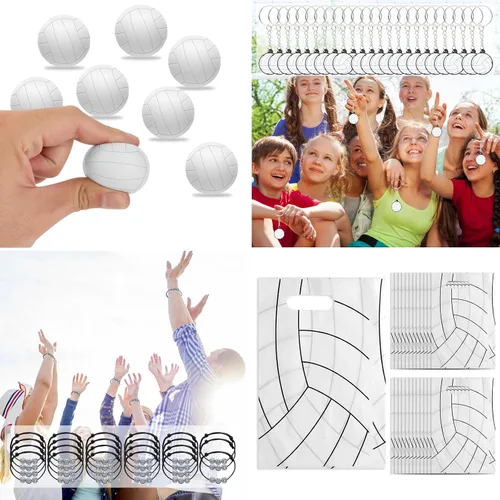 Vista 4 de Kolewo4ever Set de 295 Piezas de Artículos de Fiesta de Voleibol a Granel Rellenos de Bolsas de Regalitos de Voleibol para Bolsas de Regalos